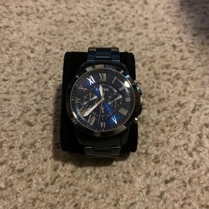 Navy blue brand new mens fossil watch
